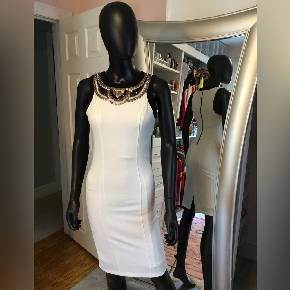 XOXO Embellished Collar Sheath Dress